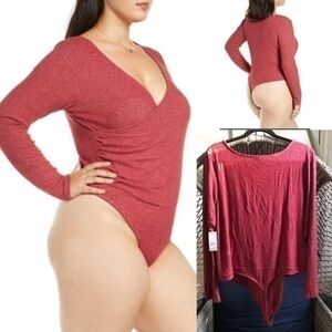 Brand new - Plus Size Stylish & Sexy Ribbed Wrap Bodysuit G22
